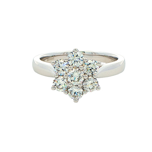 7 Stone Round Brilliant Cut Diamond Cluster Ring - 1.00cts Gardiner Brothers