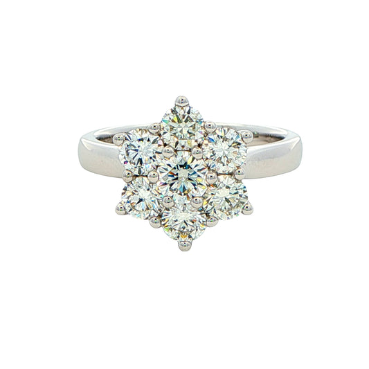 7 Stone Round Brilliant cut diamond cluster style ring - 1.50cts Gardiner Brothers