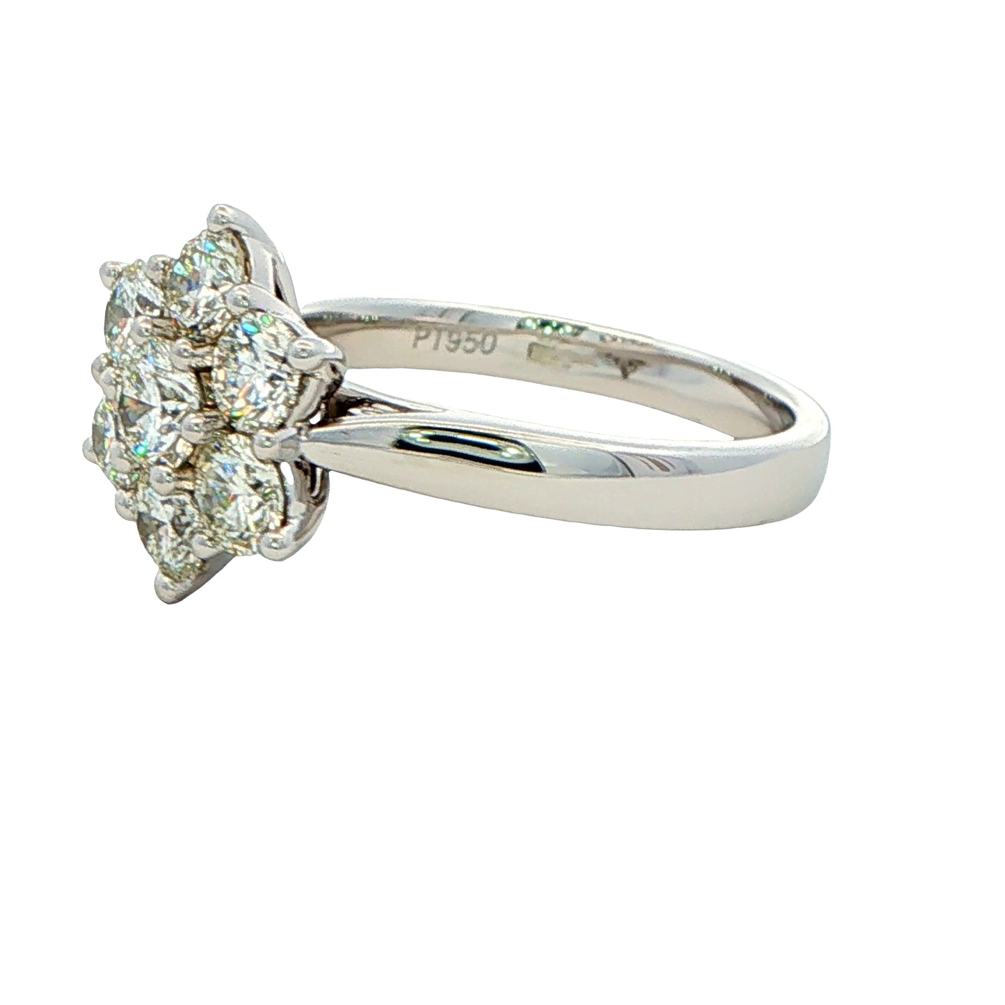 7 Stone Round Brilliant cut diamond cluster style ring - 1.50cts Gardiner Brothers