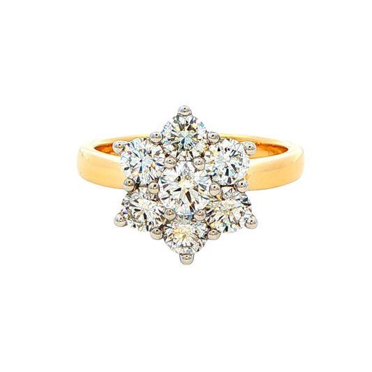 Round Brilliant Cut 7 stone Diamond Cluster style Ring - 1.54cts Gardiner Brothers