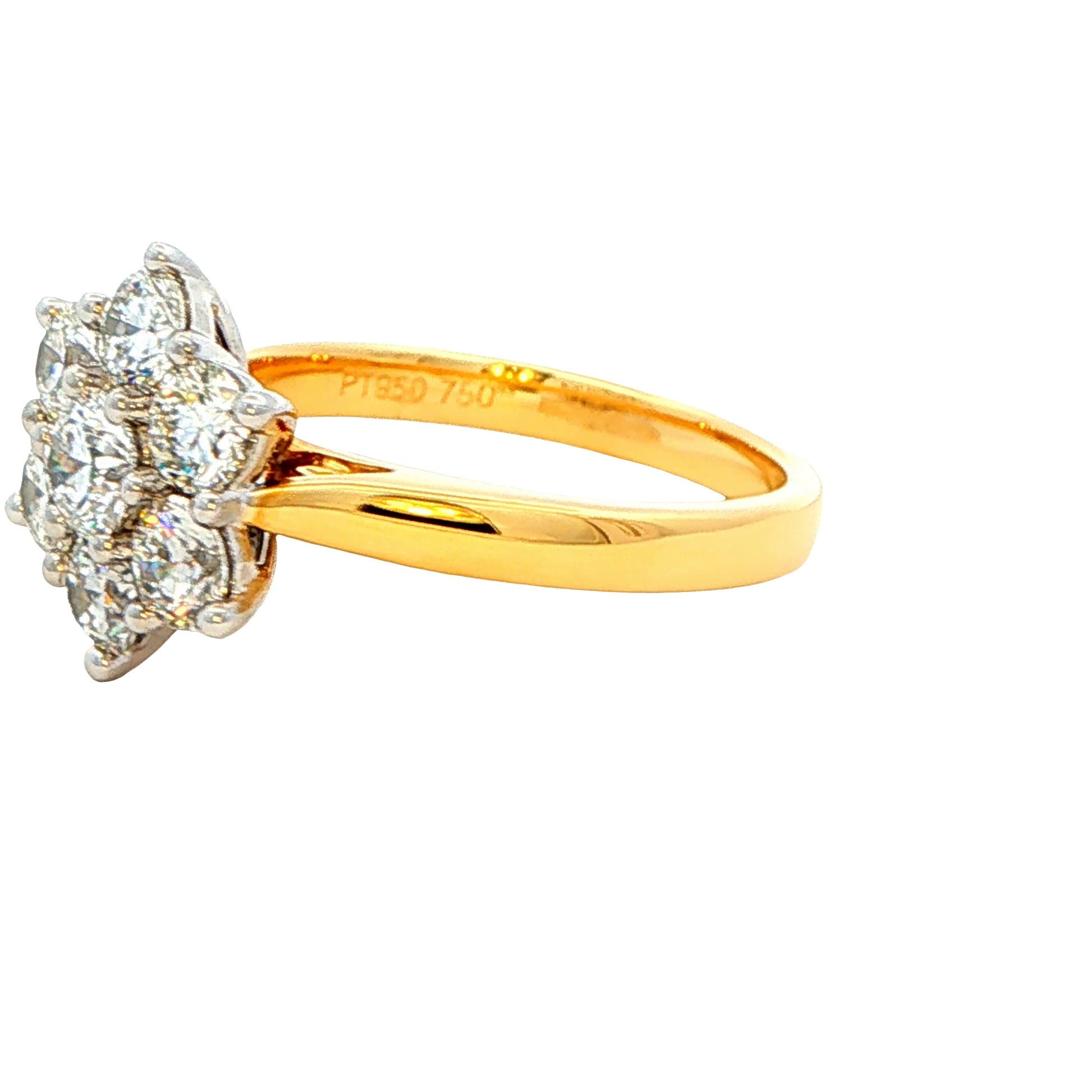 Round Brilliant Cut 7 stone Diamond Cluster style Ring - 1.54cts Gardiner Brothers