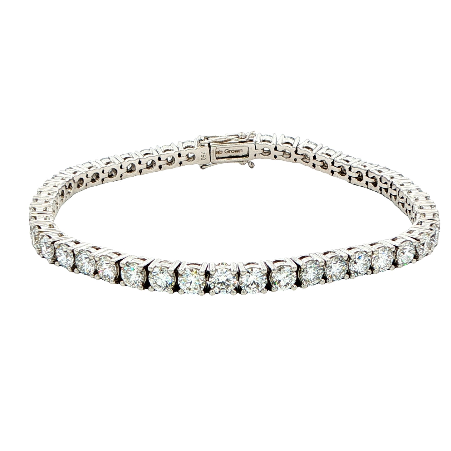 Lab Grown round brilliant cut diamond tennis bracelet - 8.77cts Gardiner Brothers