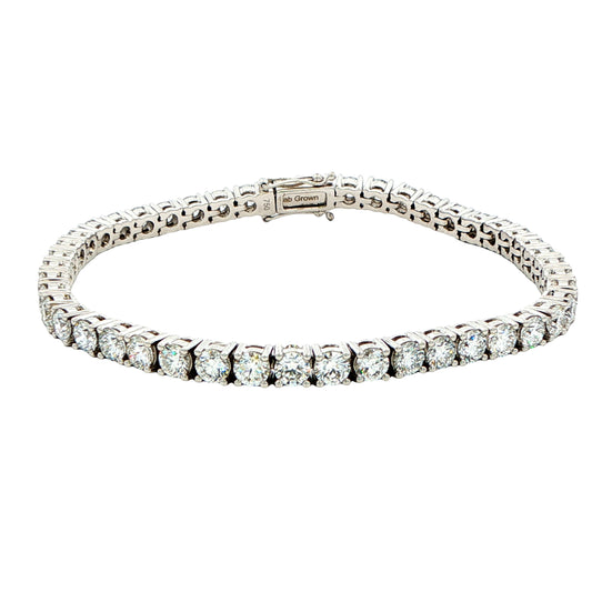 Lab Grown round brilliant cut diamond tennis bracelet - 8.77cts Gardiner Brothers