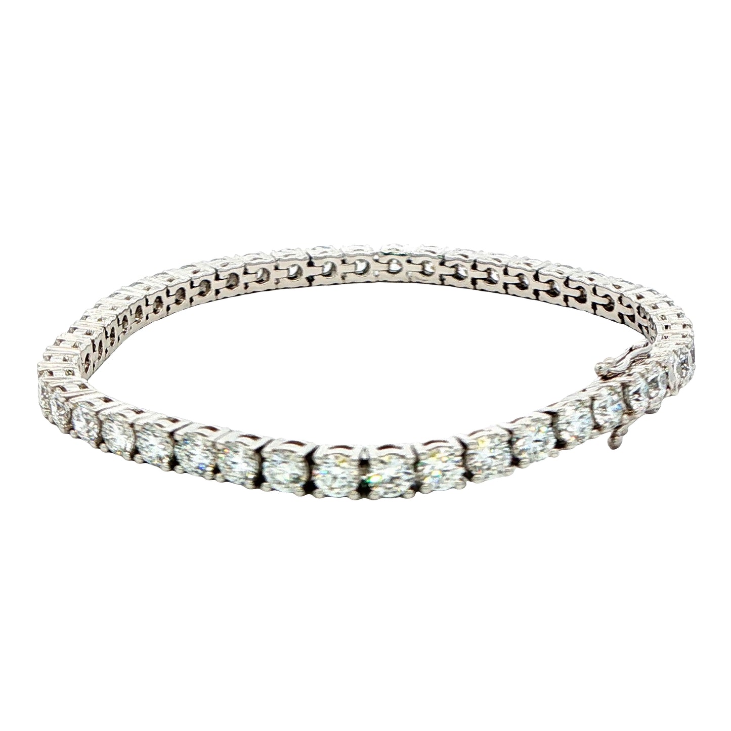Lab Grown round brilliant cut diamond tennis bracelet - 8.77cts Gardiner Brothers