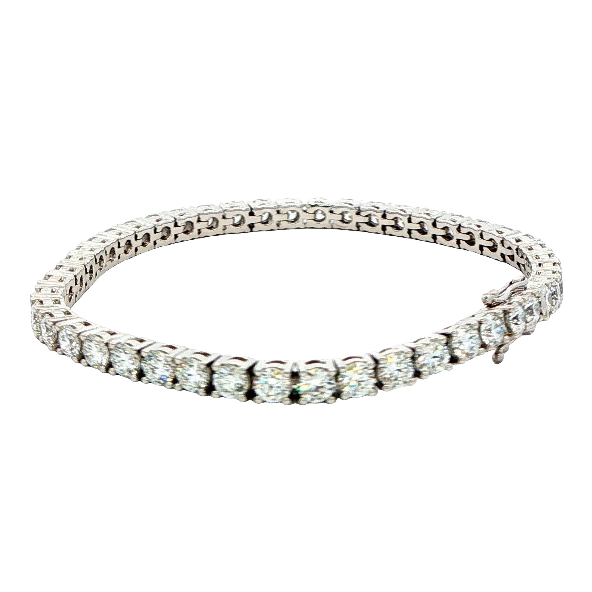 Lab Grown round brilliant cut diamond tennis bracelet - 8.77cts Gardiner Brothers