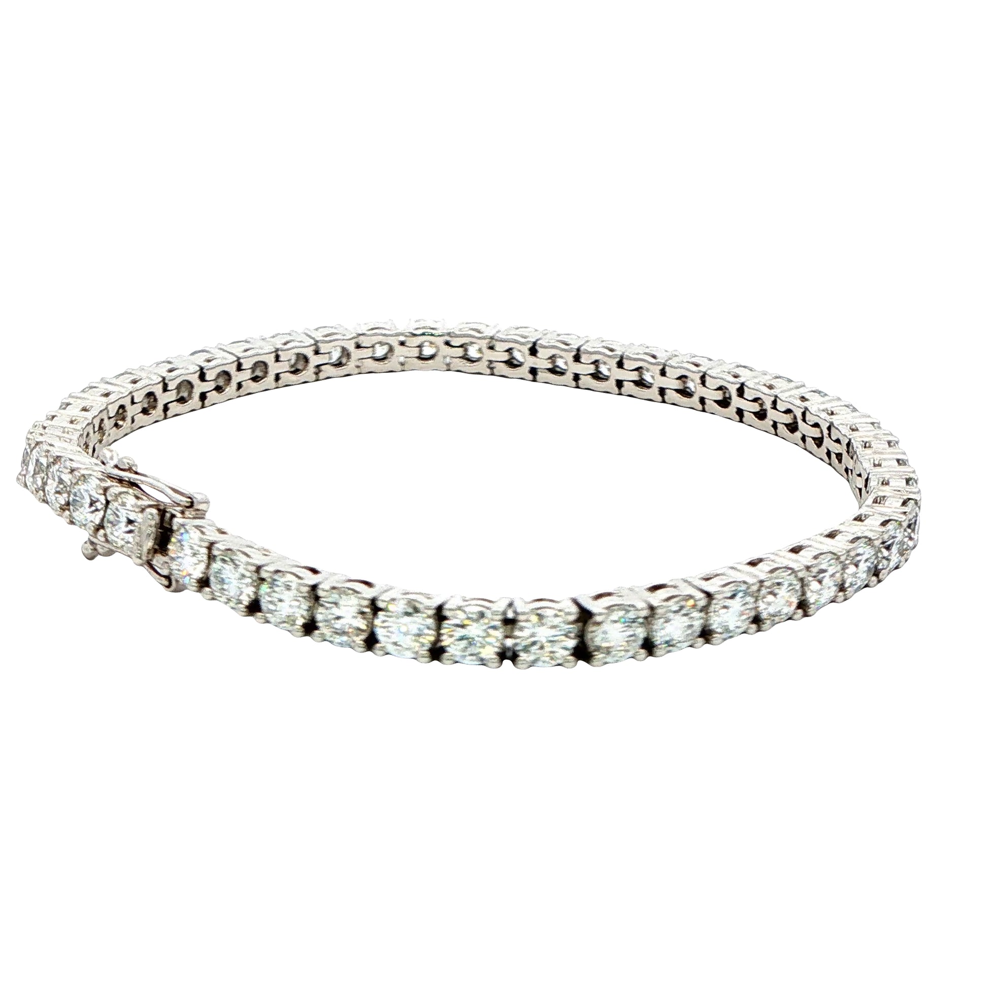Lab Grown round brilliant cut diamond tennis bracelet - 8.77cts Gardiner Brothers