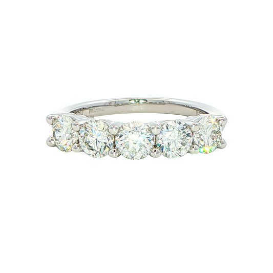 Round Brilliant Cut 5 Stone Diamond Eternity Ring - 1.60cts Gardiner Brothers