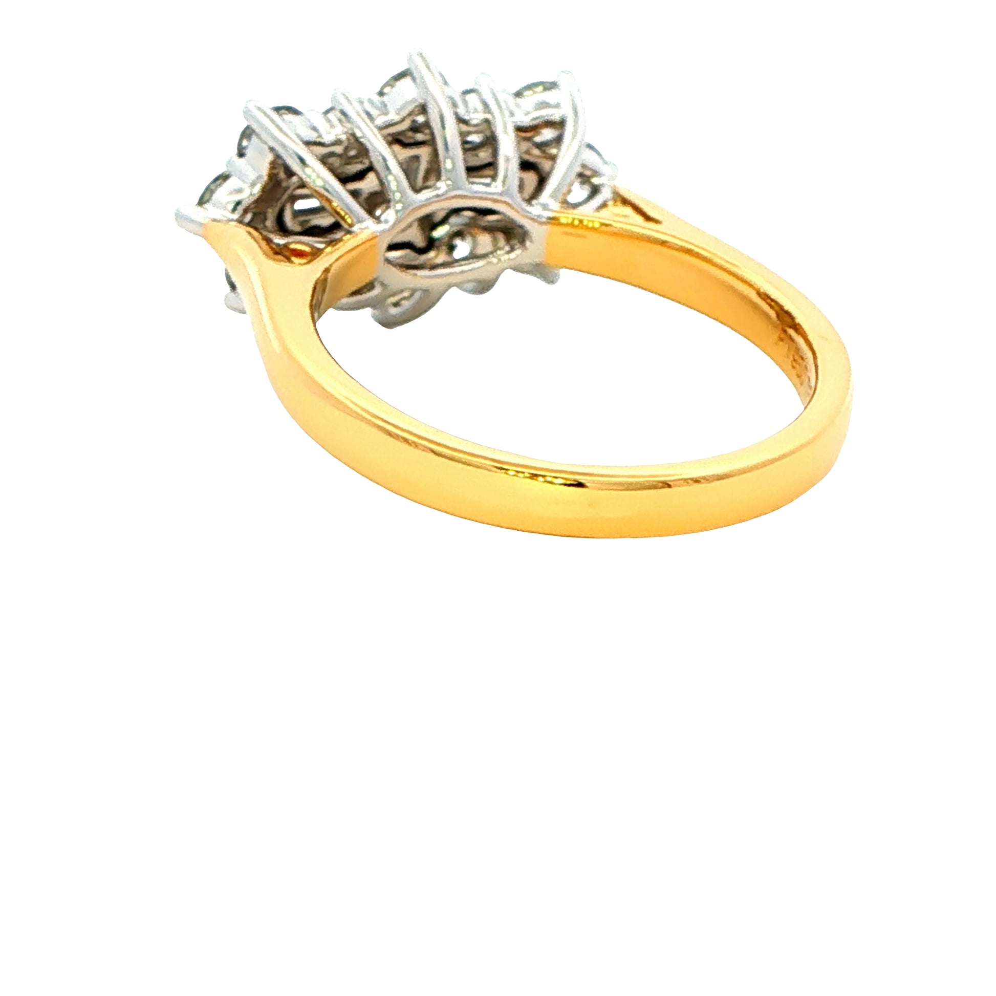 Emerald and Round Brilliant Cut Diamond Cluster Ring - 1.62cts Gardiner Brothers