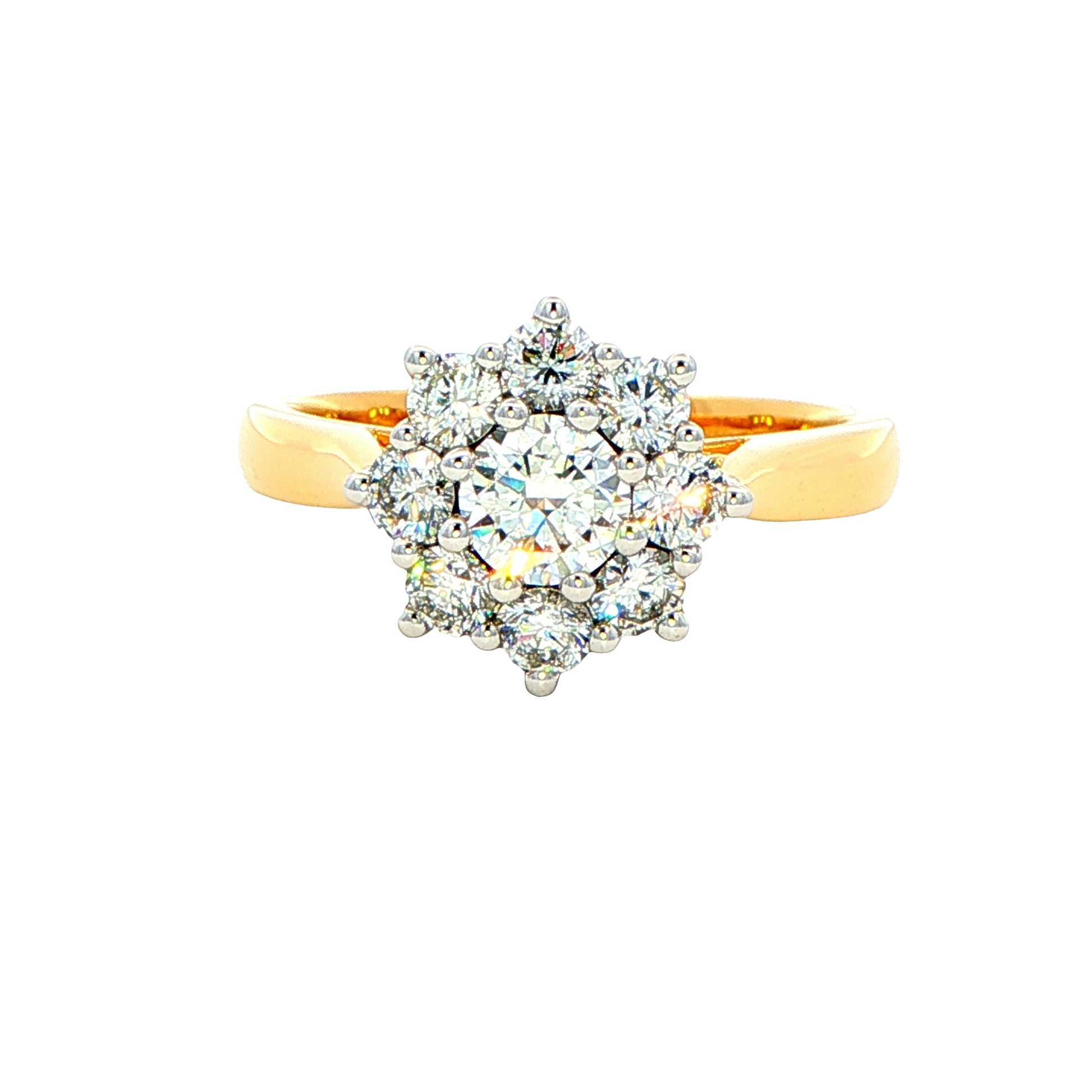 Round Brilliant Cut 9 Stone Diamond Cluster Ring - 1.05cts Gardiner Brothers