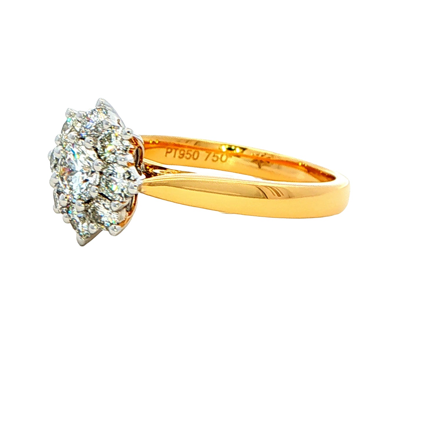 Round Brilliant Cut 9 Stone Diamond Cluster Ring - 1.05cts Gardiner Brothers