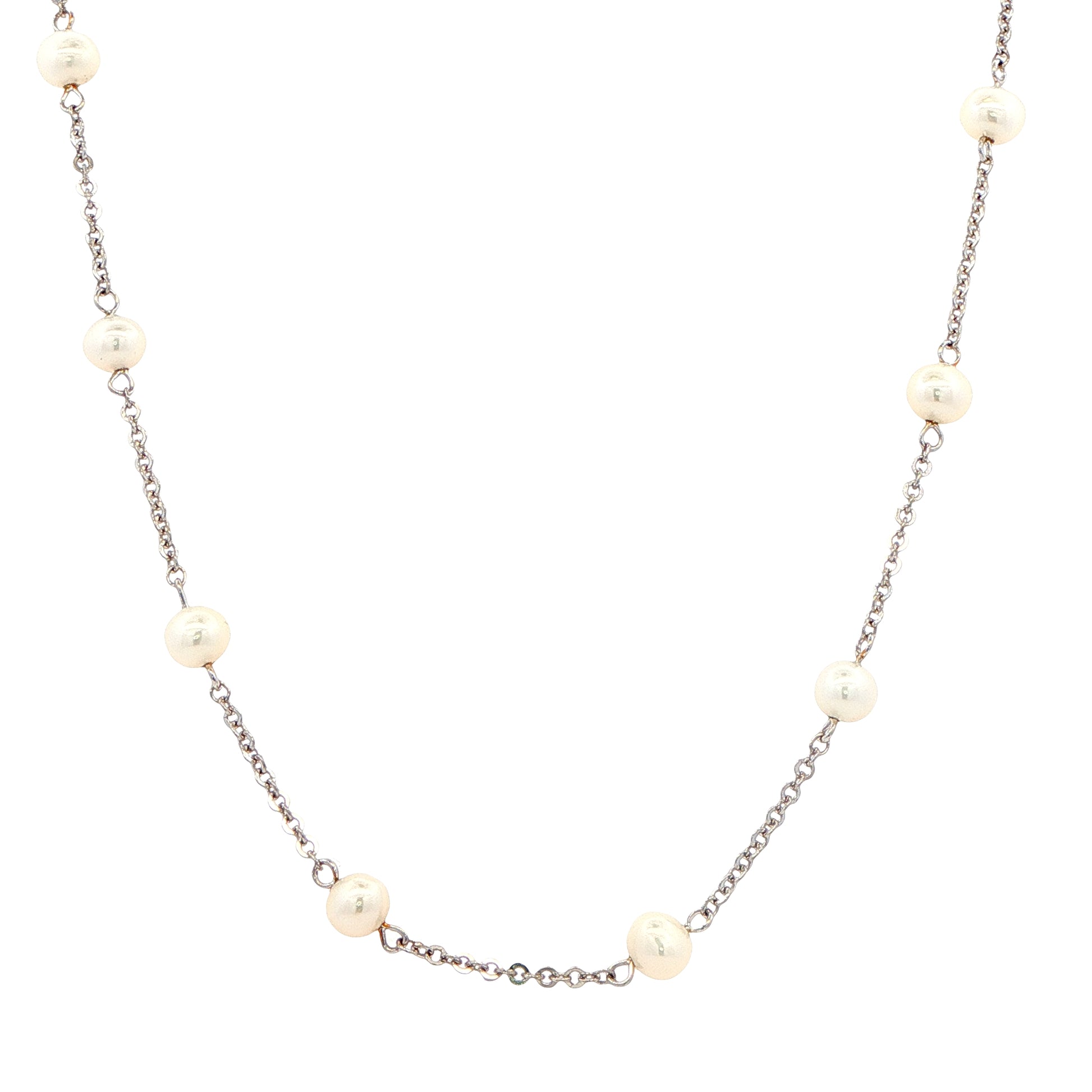 White Gold Pearl Necklet Gardiner Brothers