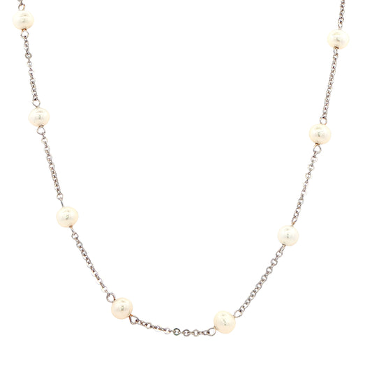 White Gold Pearl Necklet Gardiner Brothers
