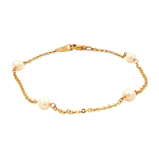 Yellow Gold Pearl Bracelet Gardiner Brothers