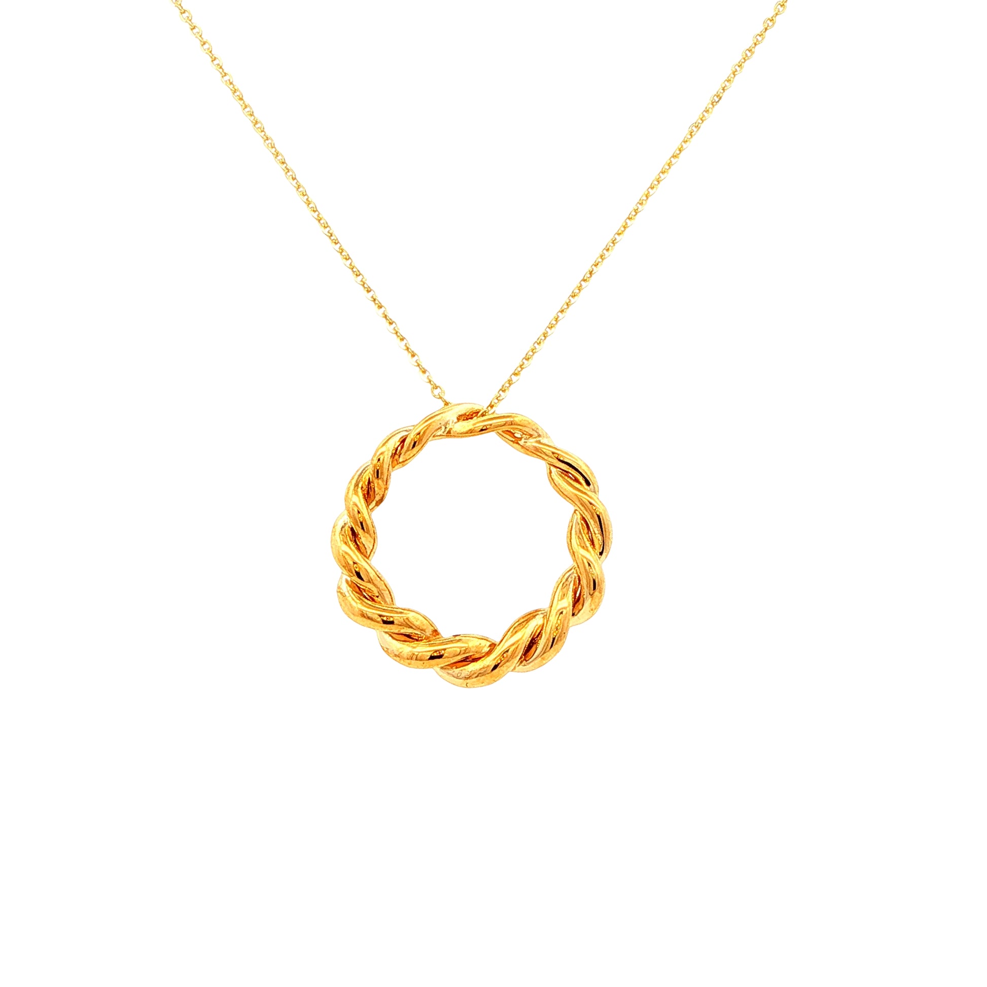 Yellow Gold Twisted Circle Pendant Gardiner Brothers