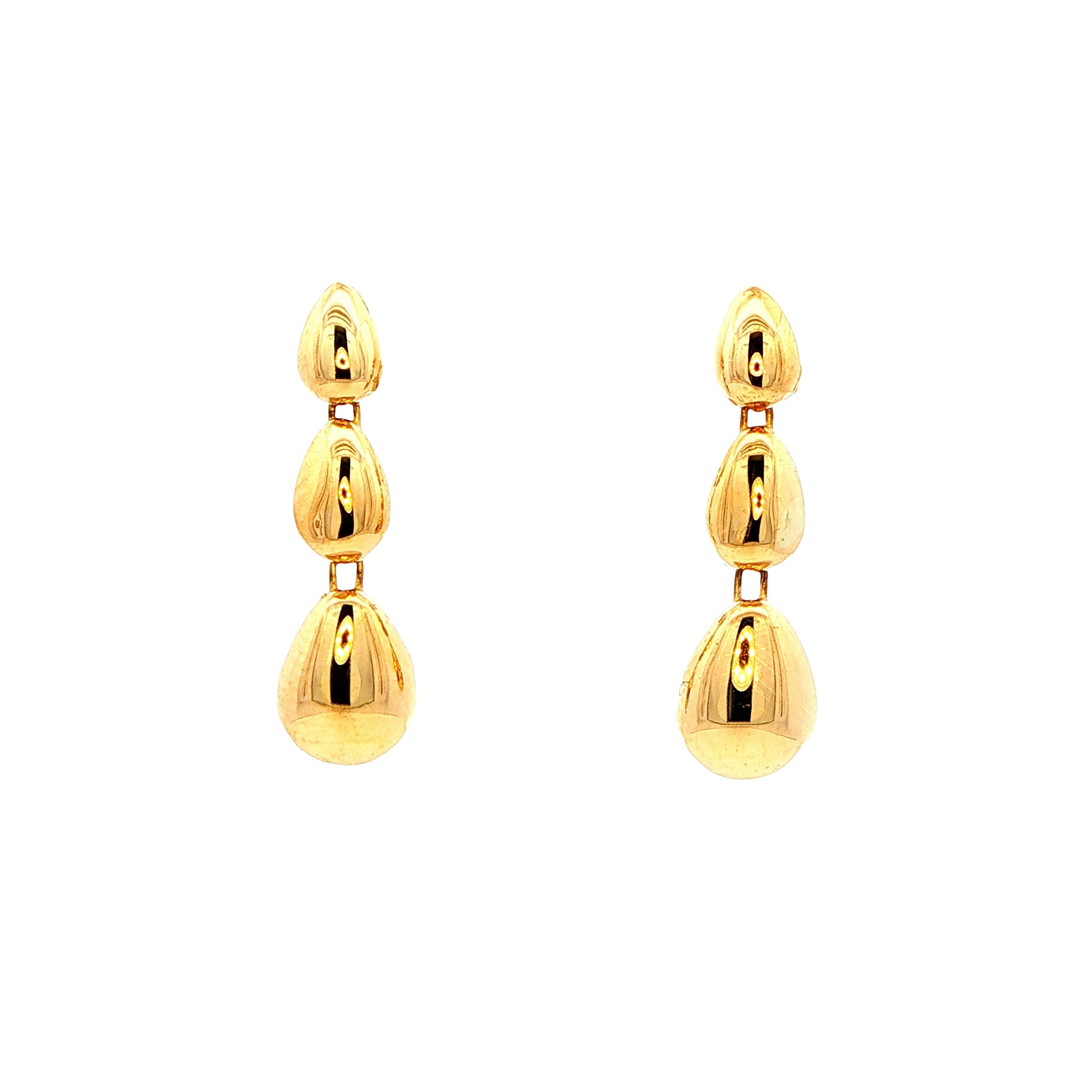 Yellow Gold Pear Shaped Drop Style Earrings Gardiner Brothers