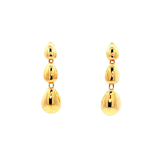 Yellow Gold Pear Shaped Drop Style Earrings Gardiner Brothers