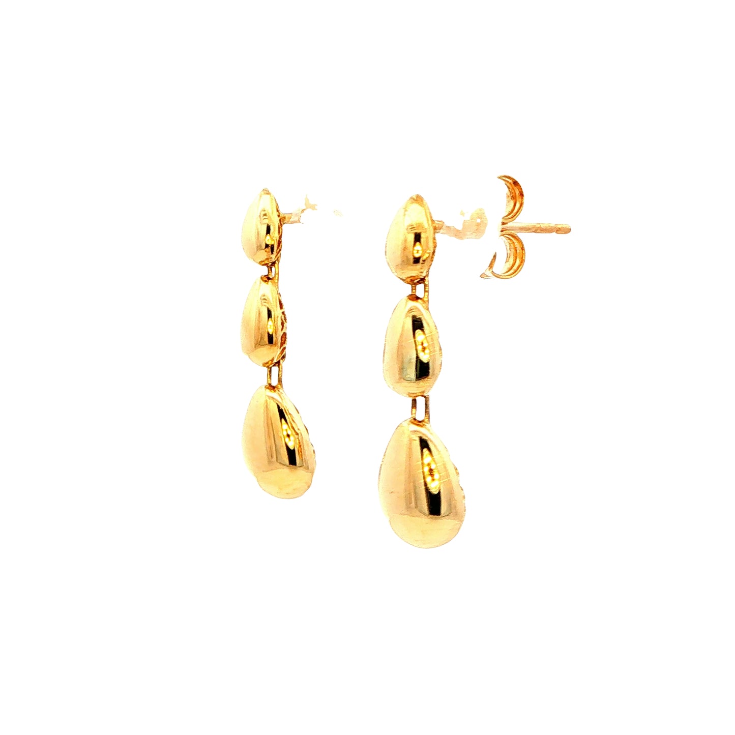 Yellow Gold Pear Shaped Drop Style Earrings Gardiner Brothers