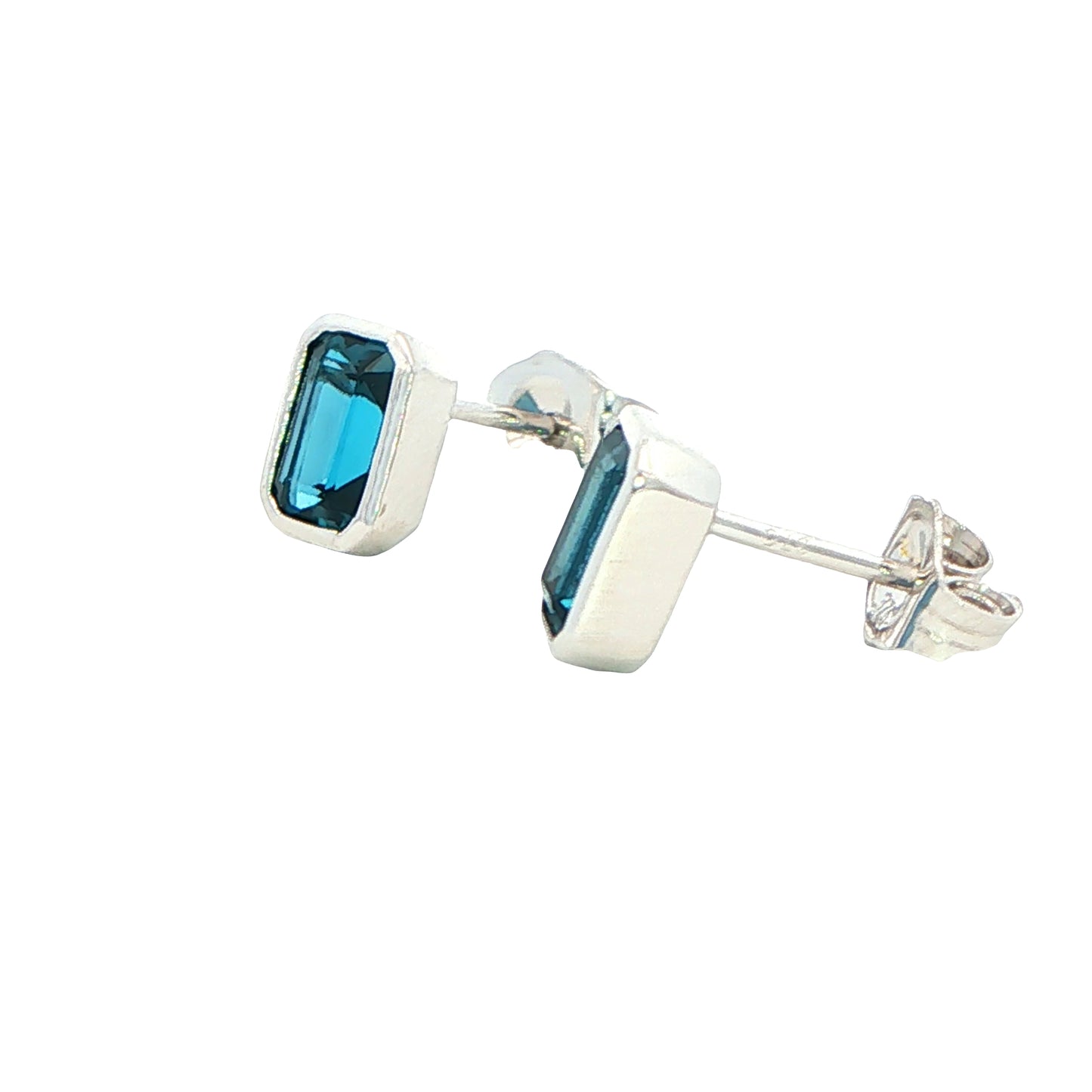 Octagonal Shaped London Blue Topaz Earrings Gardiner Brothers