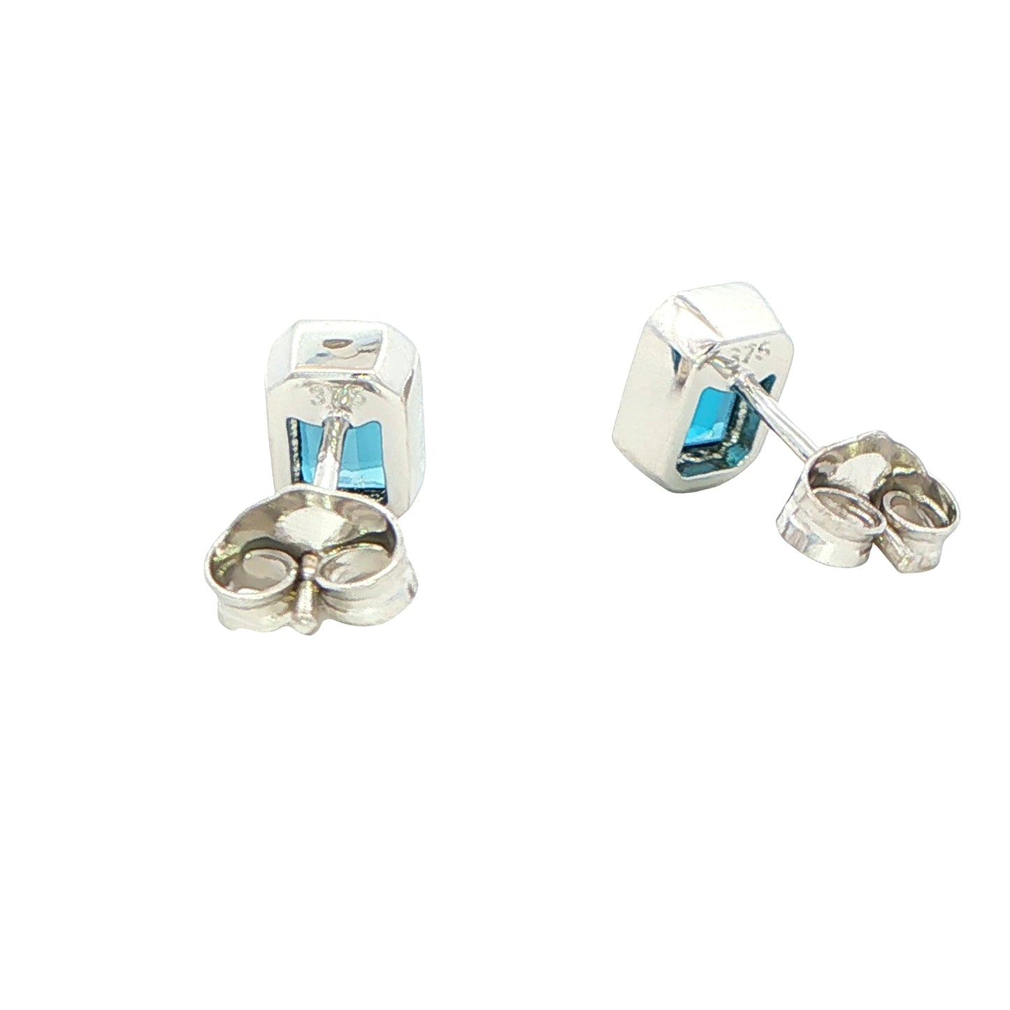 Octagonal Shaped London Blue Topaz Earrings Gardiner Brothers