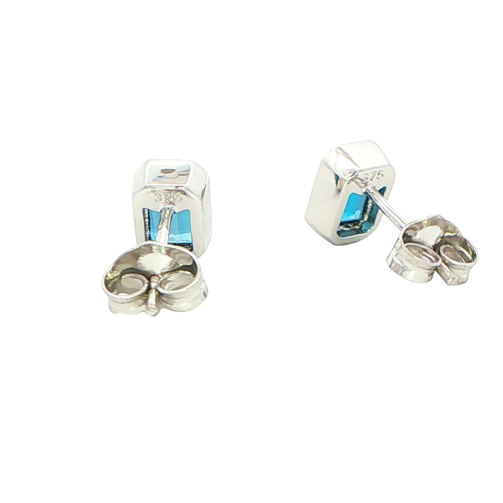 Octagonal Shaped London Blue Topaz Earrings Gardiner Brothers