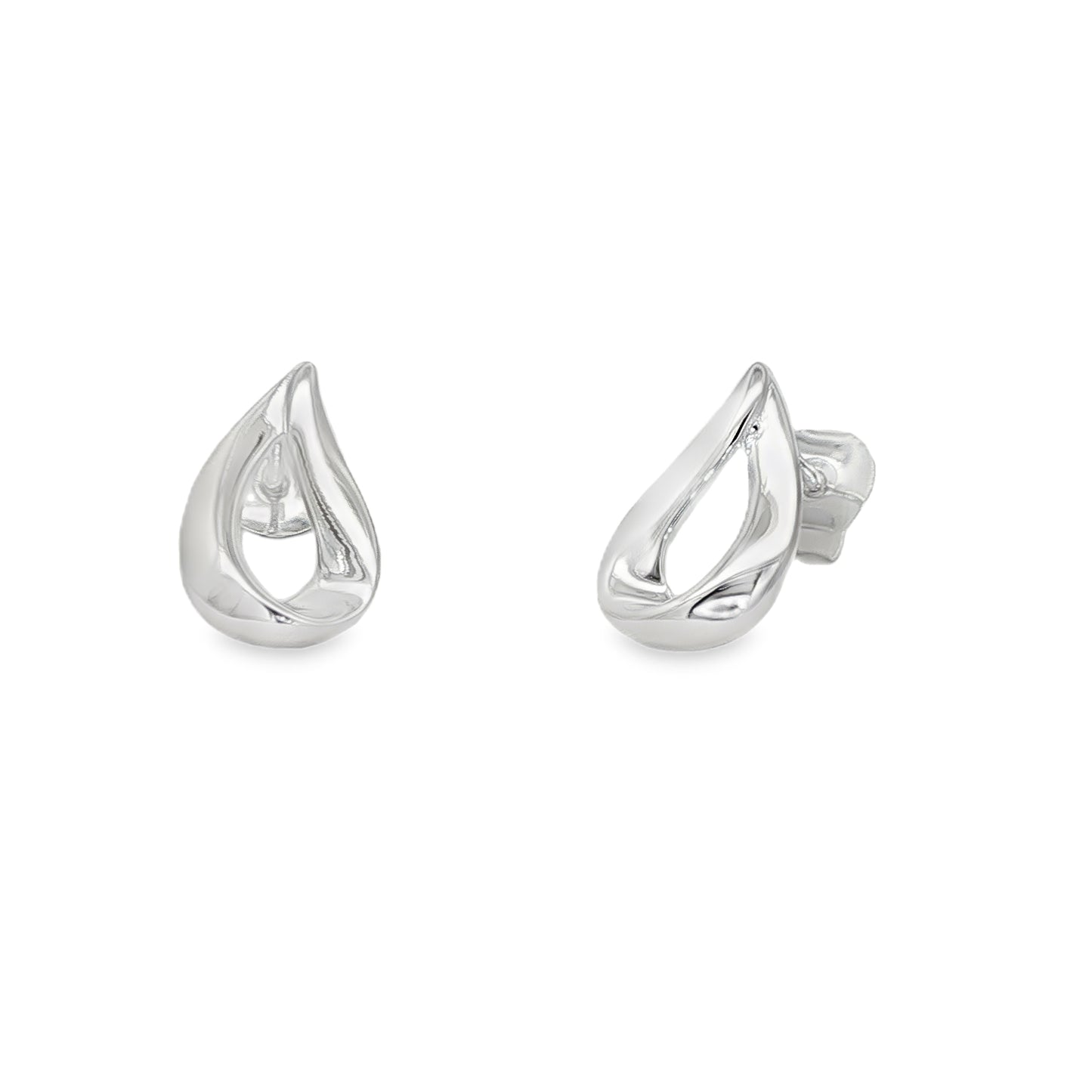 Silver Open Teardrop Shaped Earrings Gardiner Brothers
