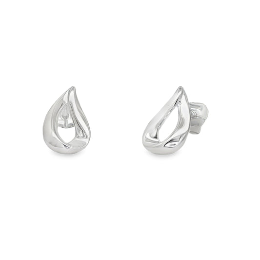 Silver Open Teardrop Shaped Earrings Gardiner Brothers
