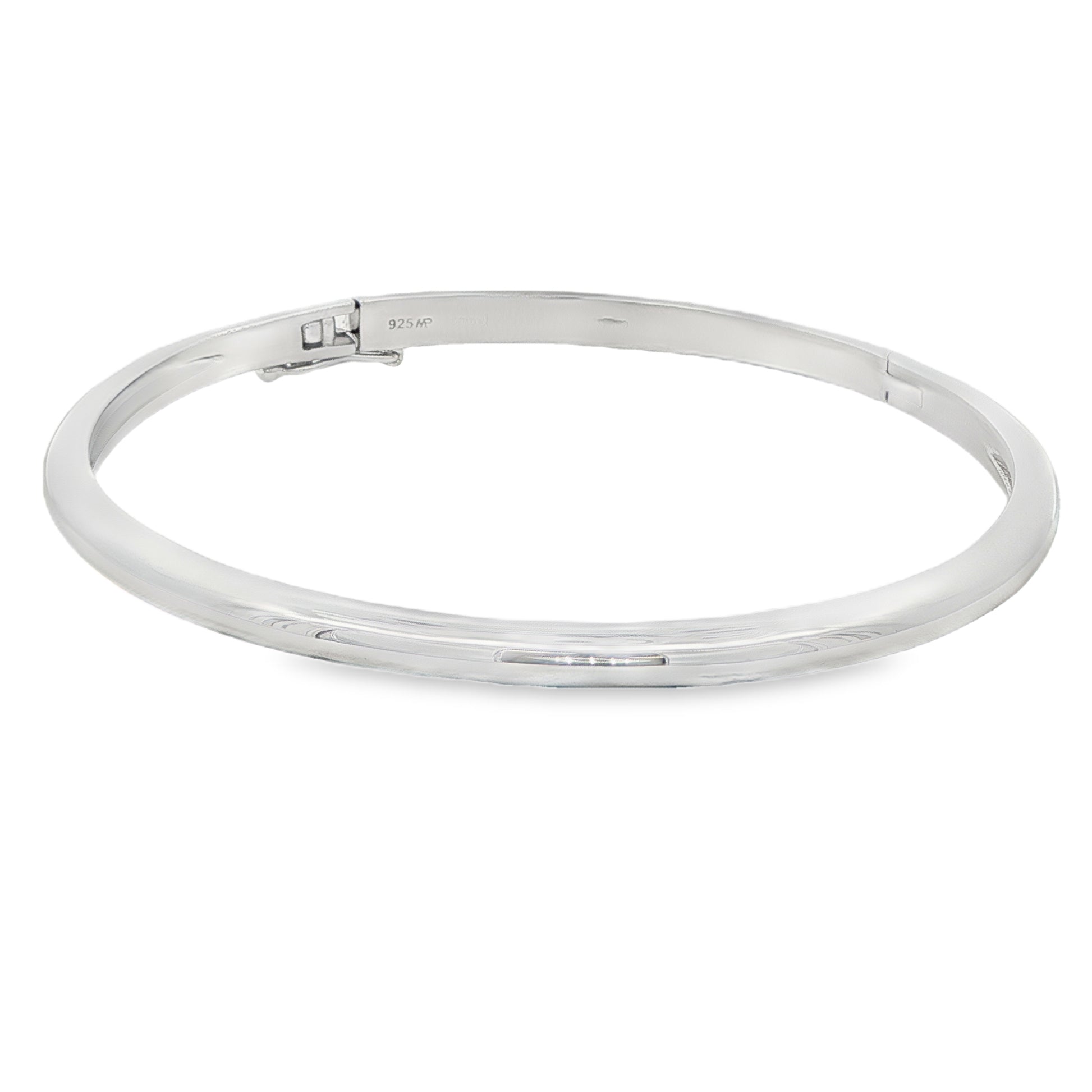 Silver 4mm Court Hinged Bangle Gardiner Brothers