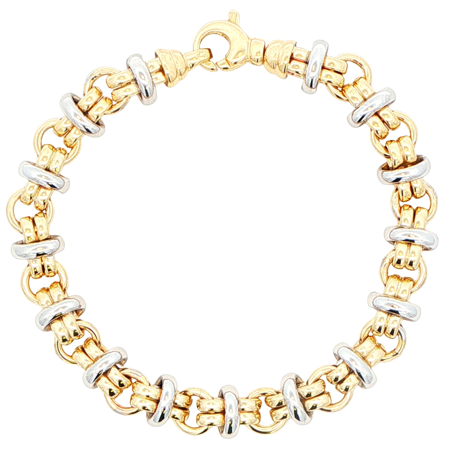 Yellow and White Gold Fancy Link Bracelet Gardiner Brothers