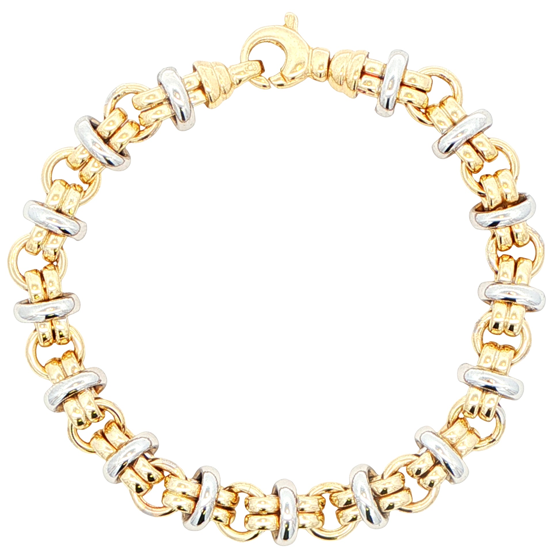 Yellow and White Gold Fancy Link Bracelet Gardiner Brothers