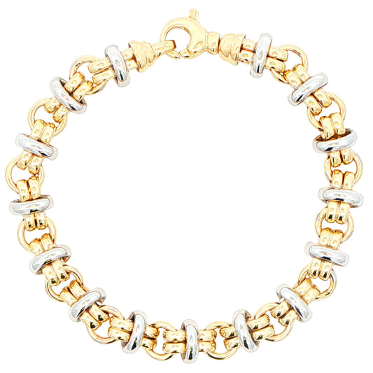 Yellow and White Gold Fancy Link Bracelet Gardiner Brothers