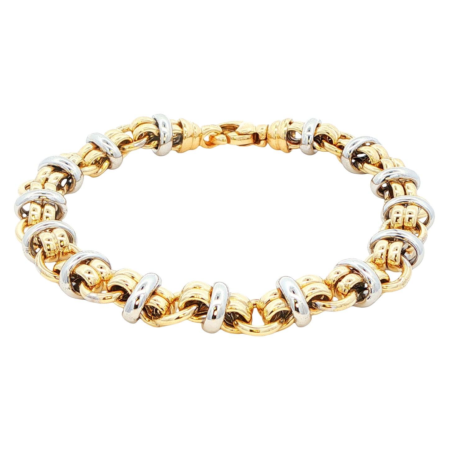 Yellow and White Gold Fancy Link Bracelet Gardiner Brothers