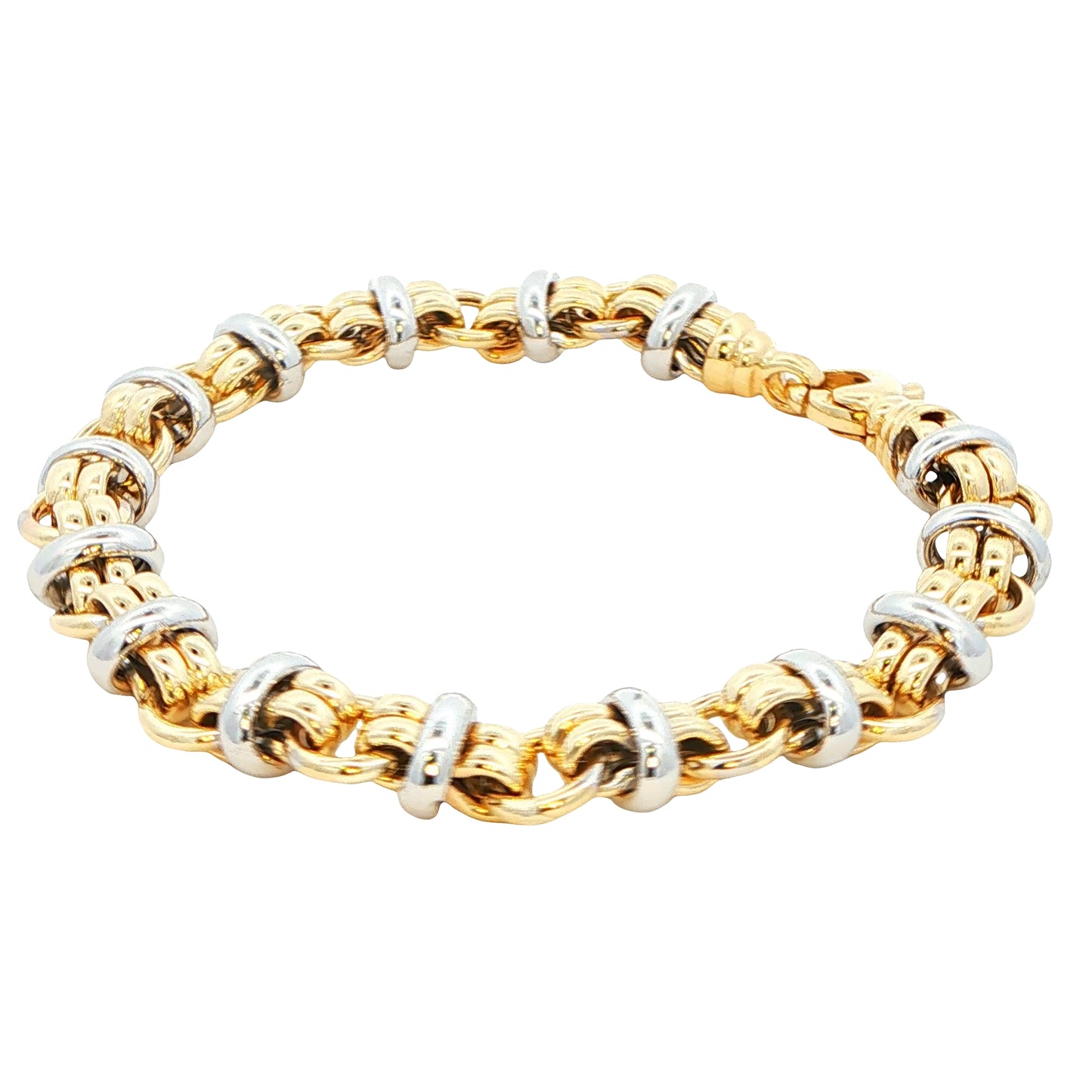 Yellow and White Gold Fancy Link Bracelet Gardiner Brothers