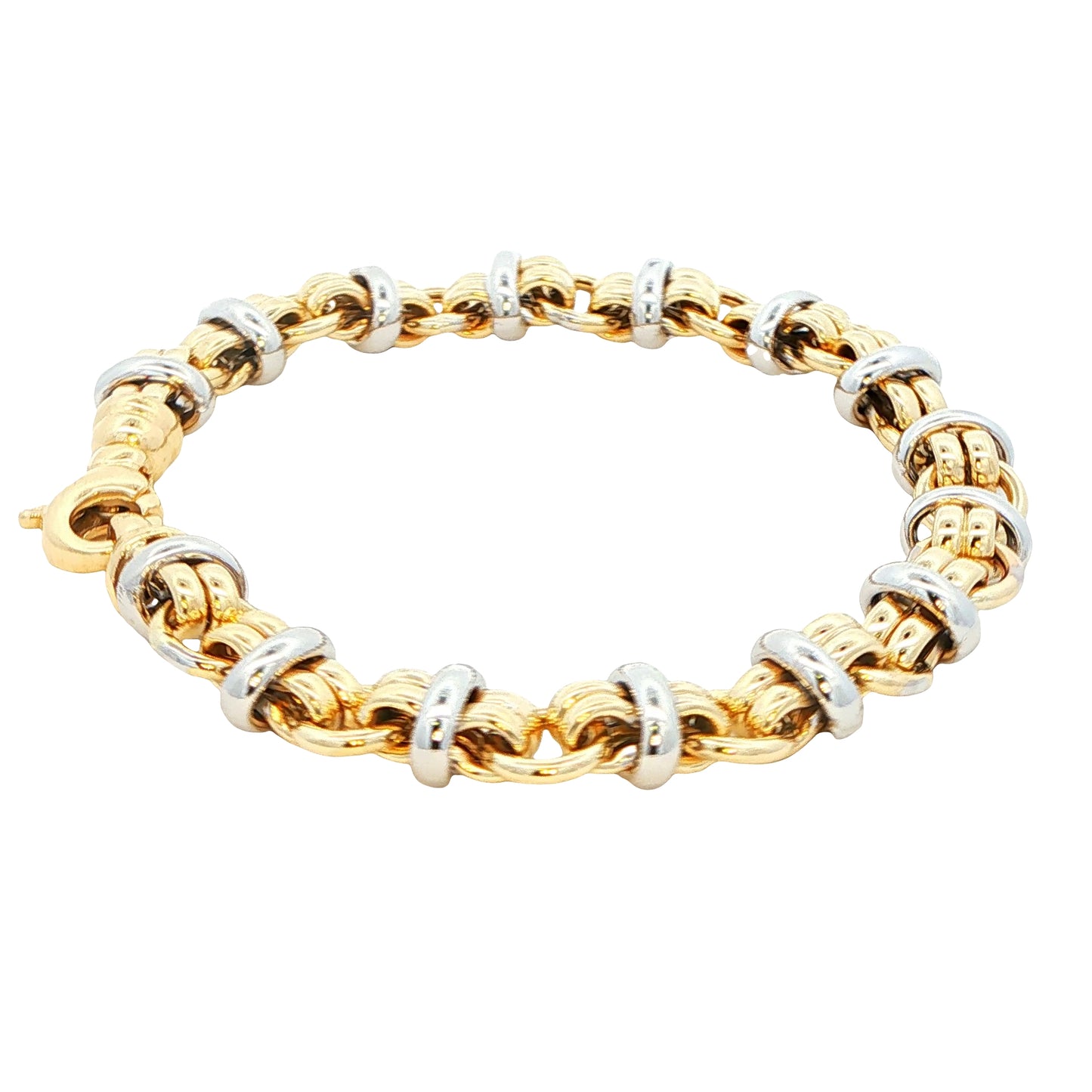 Yellow and White Gold Fancy Link Bracelet Gardiner Brothers