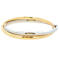 Yellow and White Gold D Shape Cross Over Bangle Gardiner Brothers
