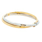 Yellow and White Gold D Shape Cross Over Bangle Gardiner Brothers