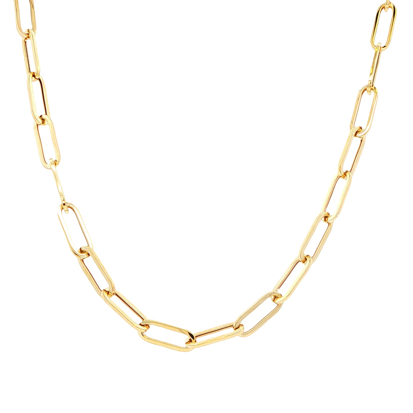 Yellow Gold Paper Clip Link Necklet Gardiner Brothers