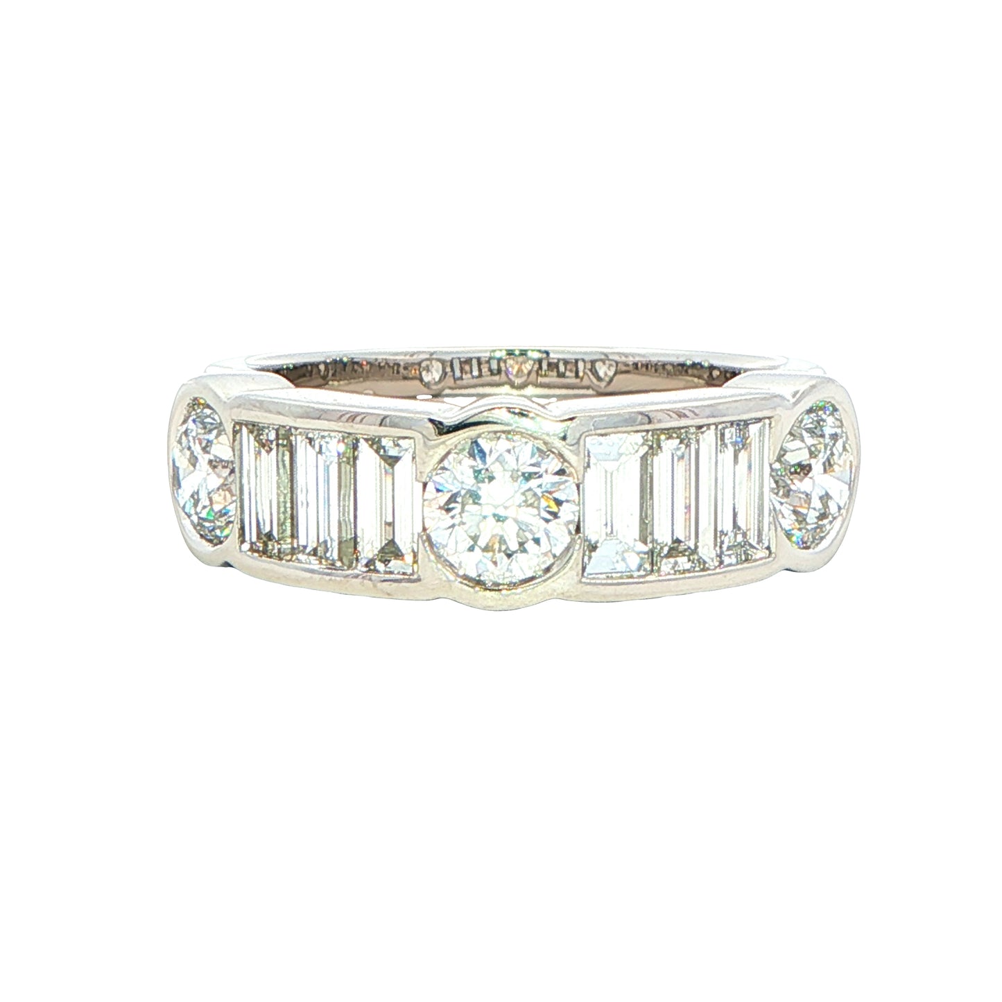 Brilliant and Baguette Cut Diamond 9 Stone Ring - 2.01cts Gardiner Brothers