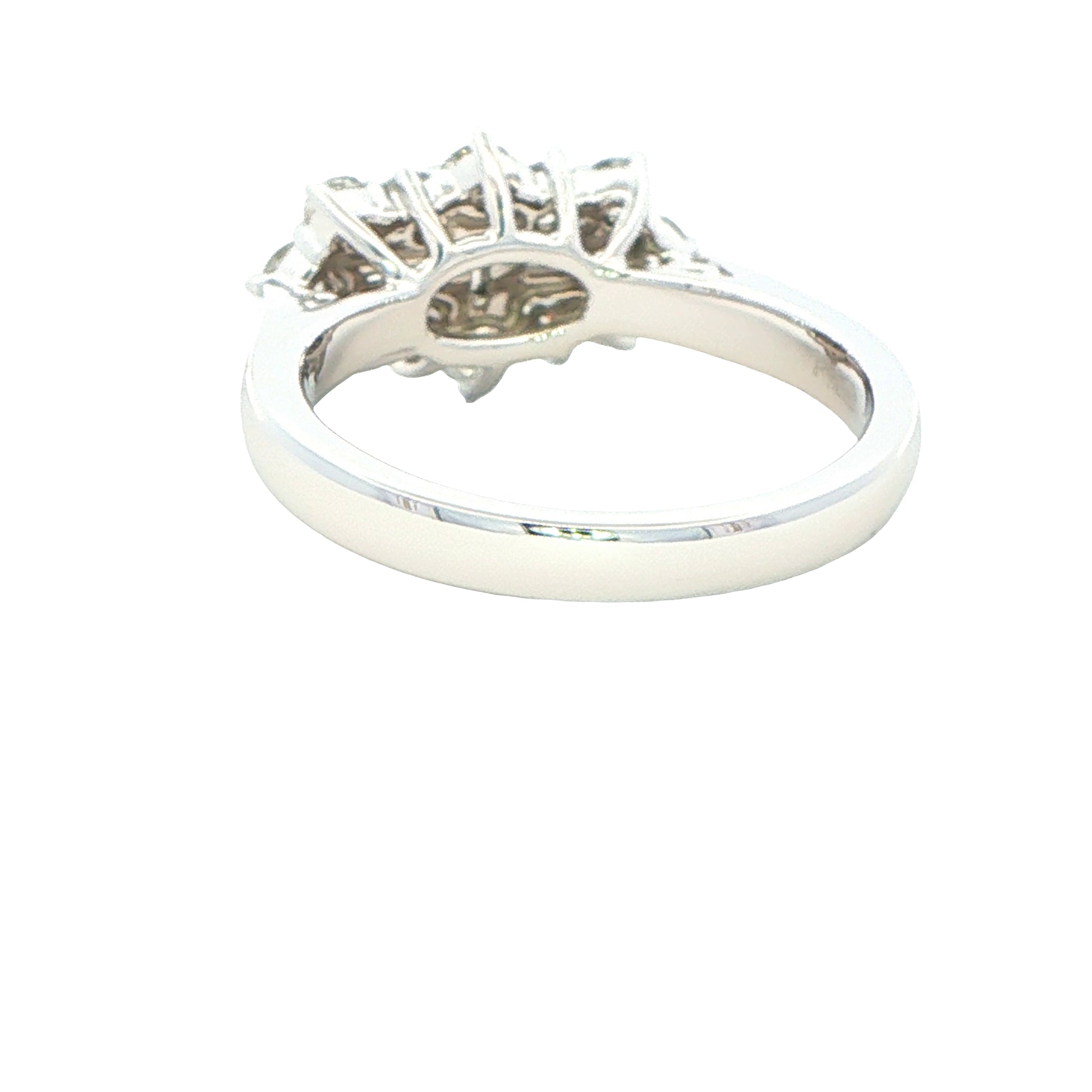 Emerald and round brilliant cut diamond Boat style cluster ring - 1.00cts Gardiner Brothers