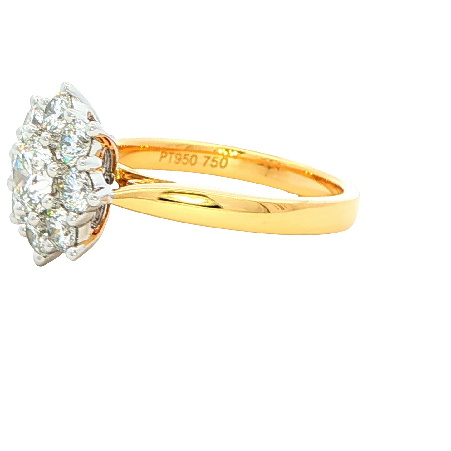 Round Brilliant Cut 9 Diamond Cluster Ring - 1.61cts Gardiner Brothers