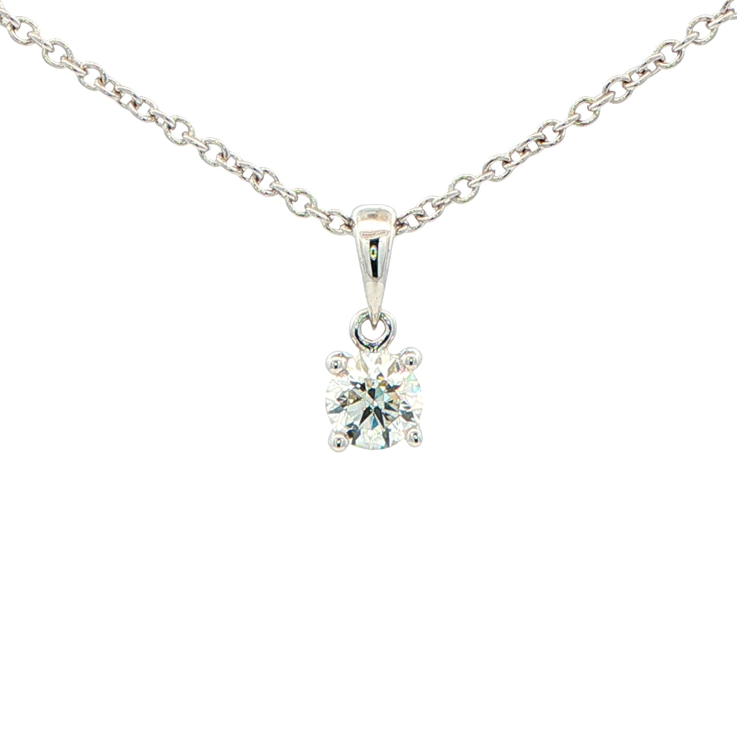 round brilliant cut diamond solitaire pendant - 0.40cts Gardiner Brothers