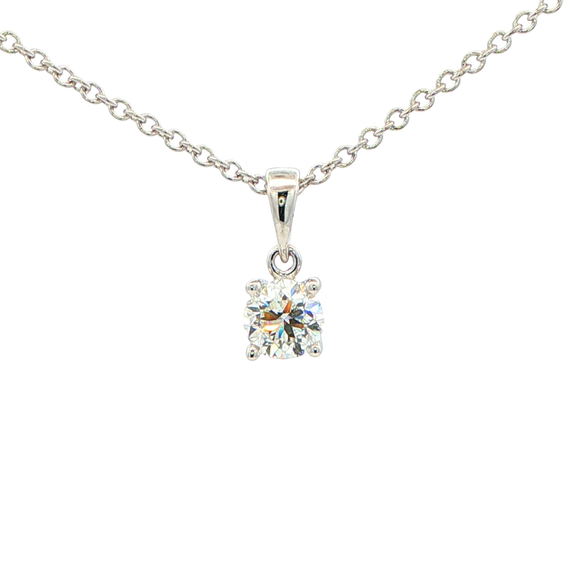 Round Brilliant Cut Diamond Solitaire Pendant - 0.50cts Gardiner Brothers