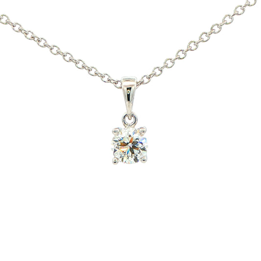 Round Brilliant Cut Diamond Solitaire Pendant - 0.50cts Gardiner Brothers