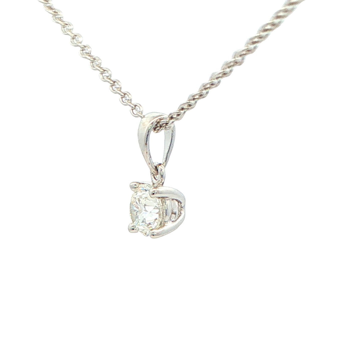 Round Brilliant Cut Diamond Solitaire Pendant - 0.50cts Gardiner Brothers
