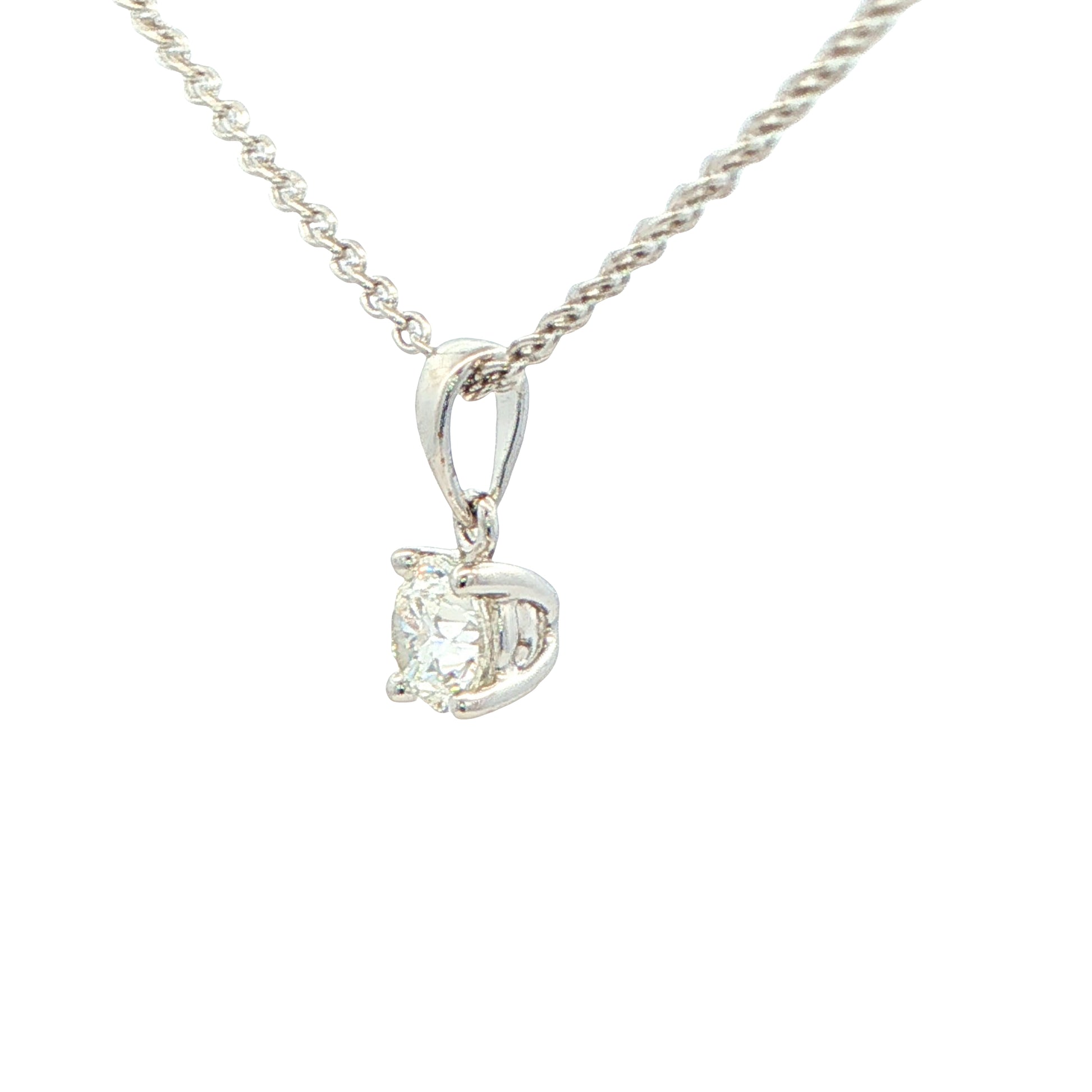Round Brilliant Cut Diamond Solitaire Pendant - 0.50cts Gardiner Brothers