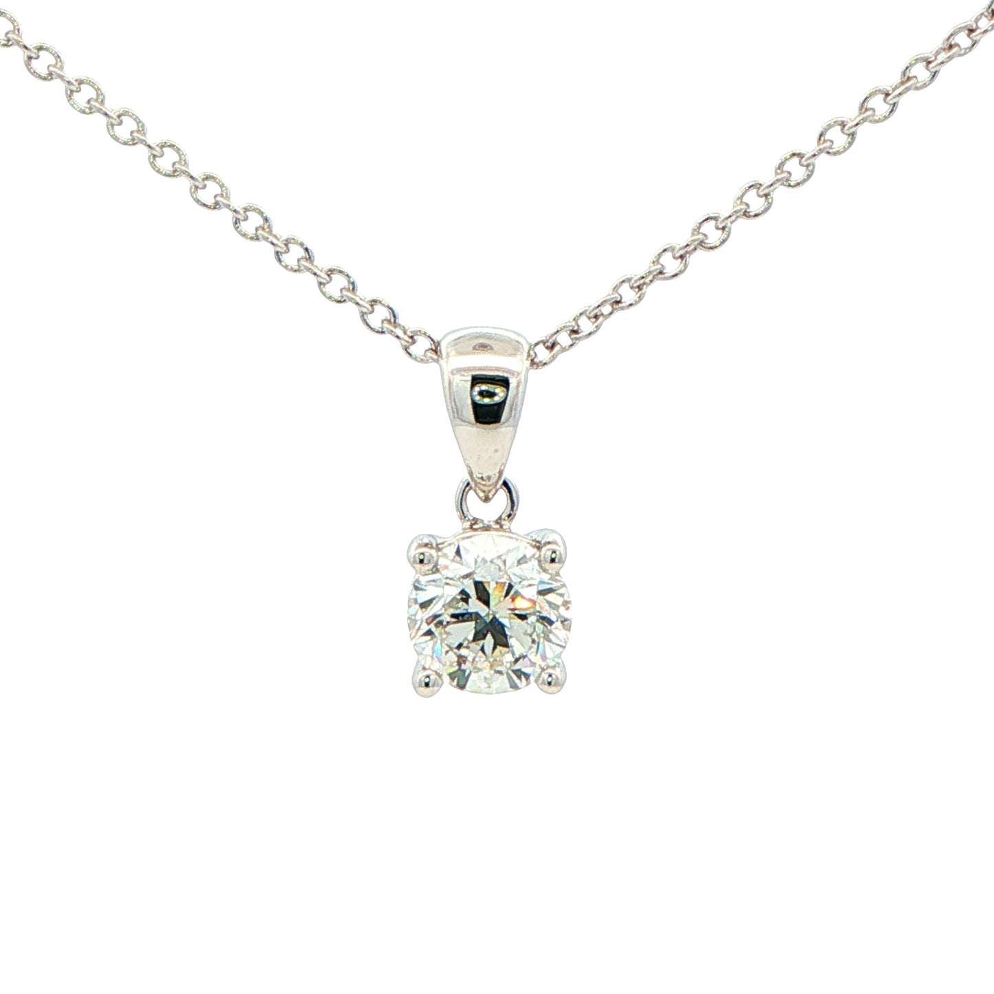 Round brilliant cut diamond solitaire pendant - 1.00cts Gardiner Brothers