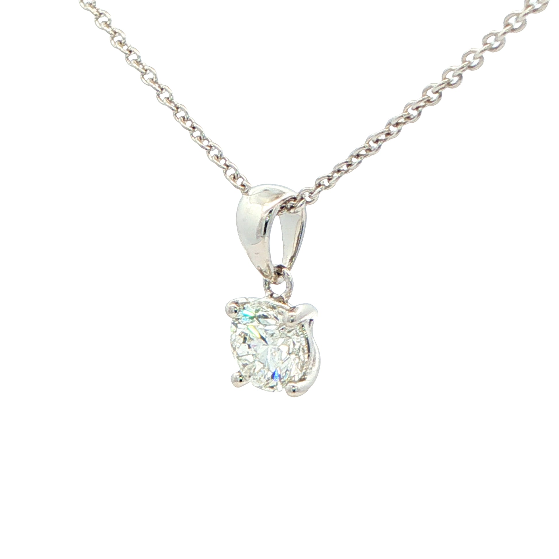 Round brilliant cut diamond solitaire pendant - 1.00cts Gardiner Brothers