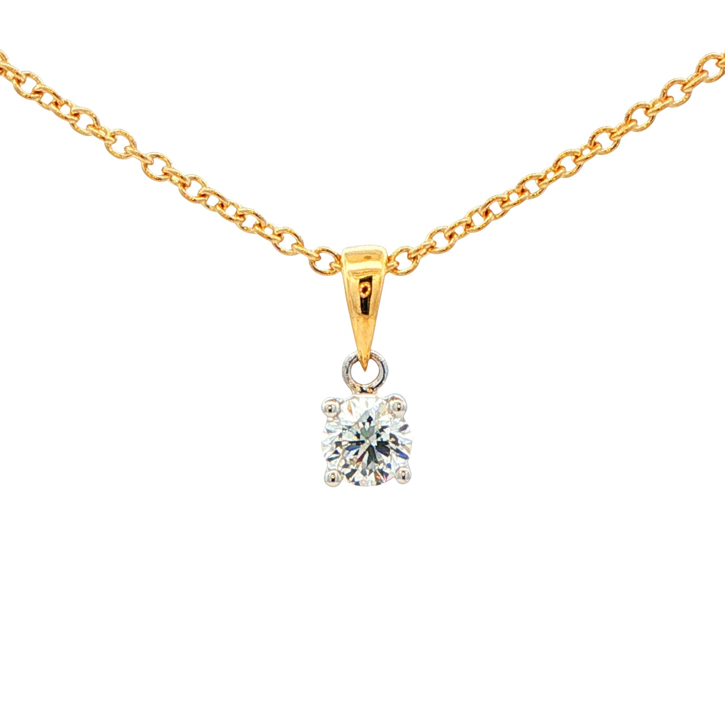 Round brilliant cut diamond solitaire pendant - 0.30cts Gardiner Brothers