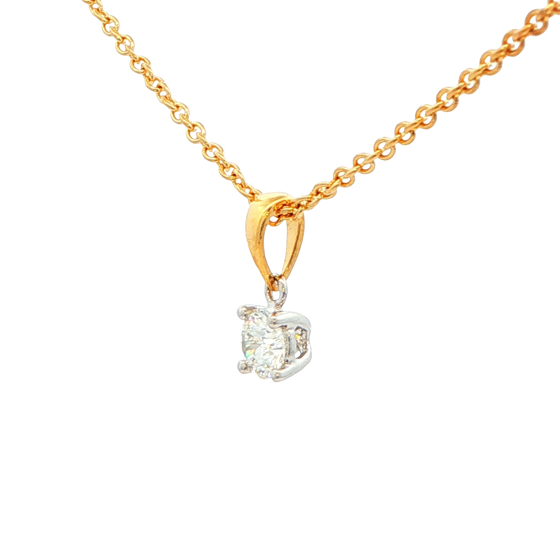 Round brilliant cut diamond solitaire pendant - 0.30cts Gardiner Brothers