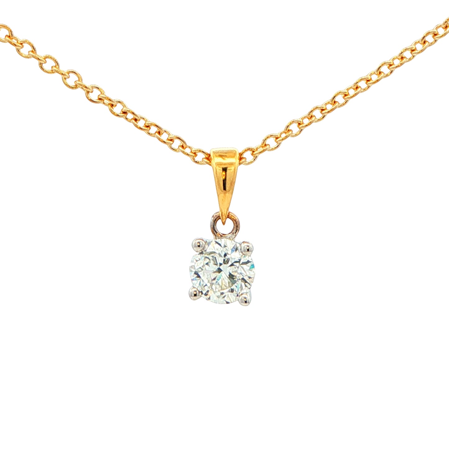 Round Brilliant cut diamond solitaire pendant - 0.40cts Gardiner Brothers