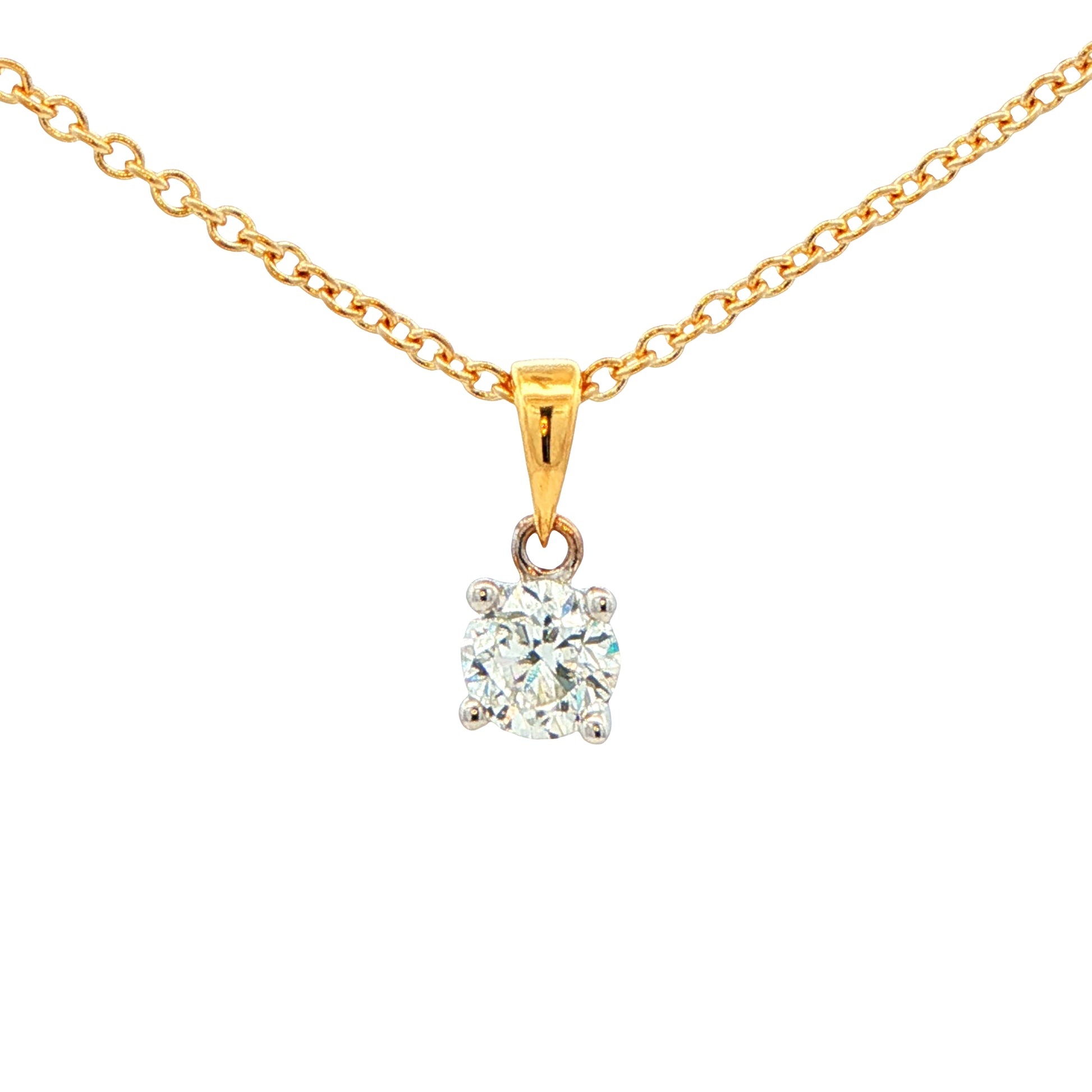 Round Brilliant cut diamond solitaire pendant - 0.40cts Gardiner Brothers
